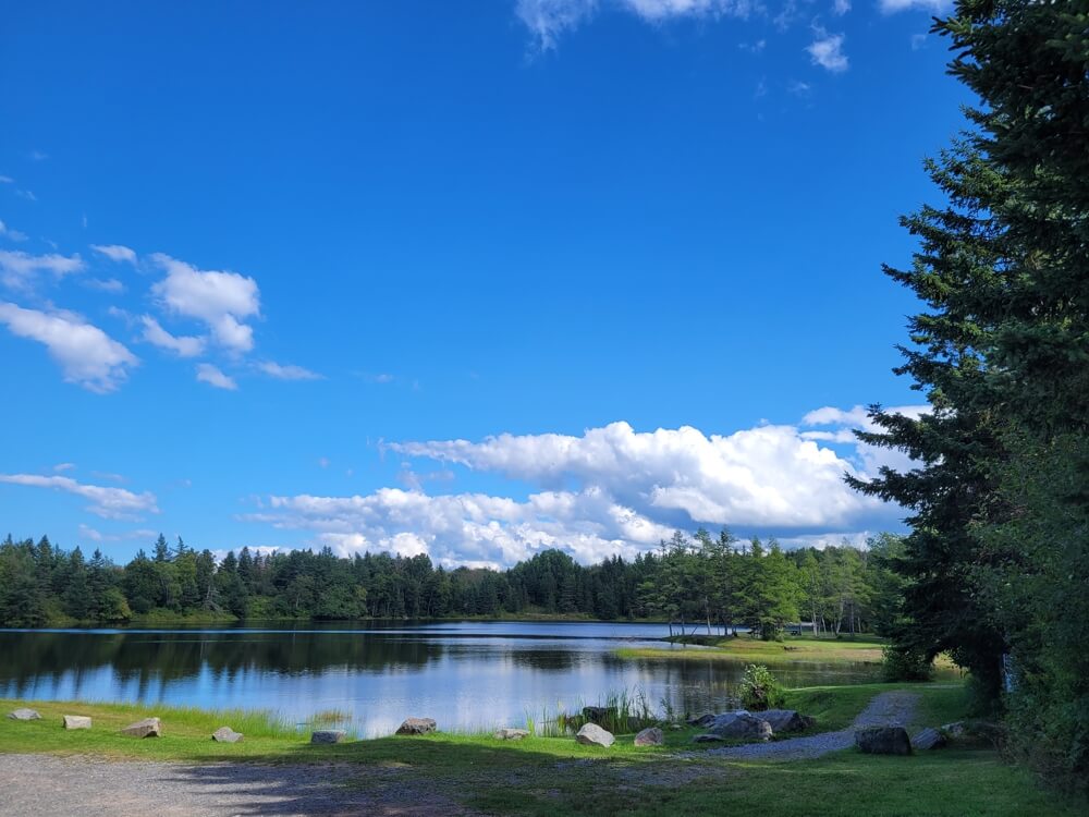 Clear freshwater swimming area at Kempt Quarry recreation site in Nova Scotia