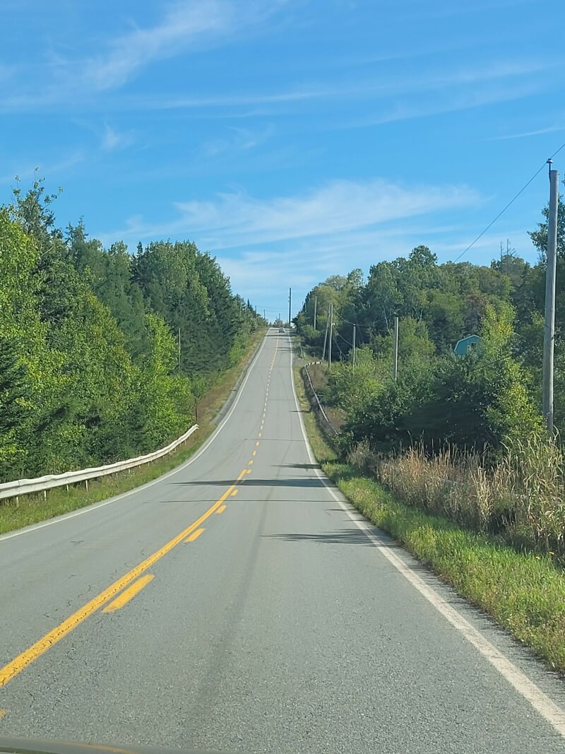 Scenic drive along the Minas Basin in Nova Scotia near tidal bore viewing areas